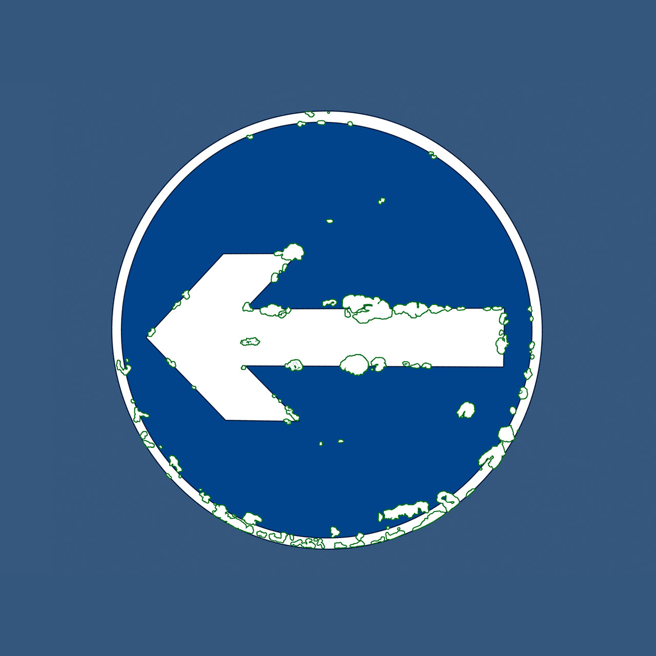 Arrow sign in blue