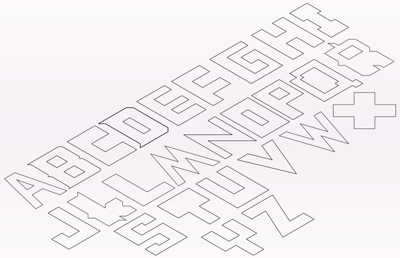 The complete alphabet of letters made to create patterns