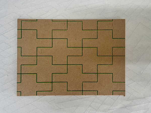 Final card, pattern of letter 'X' 