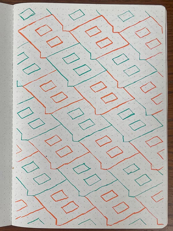 Sketch of 'B' pattern