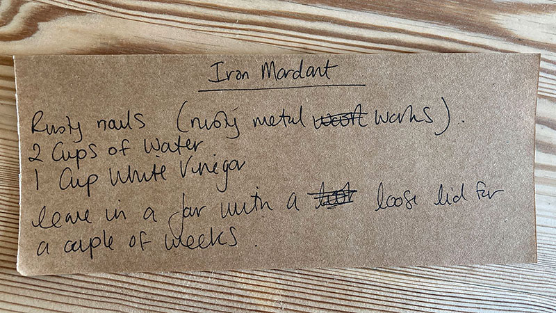 Instructions for making an iron mordant